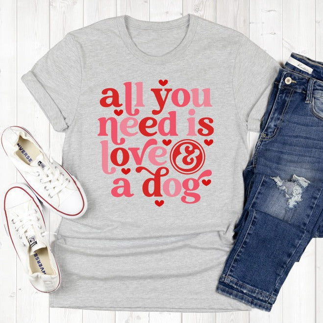 All You Need Is Love And A Dog Grey Premium T-Shirt