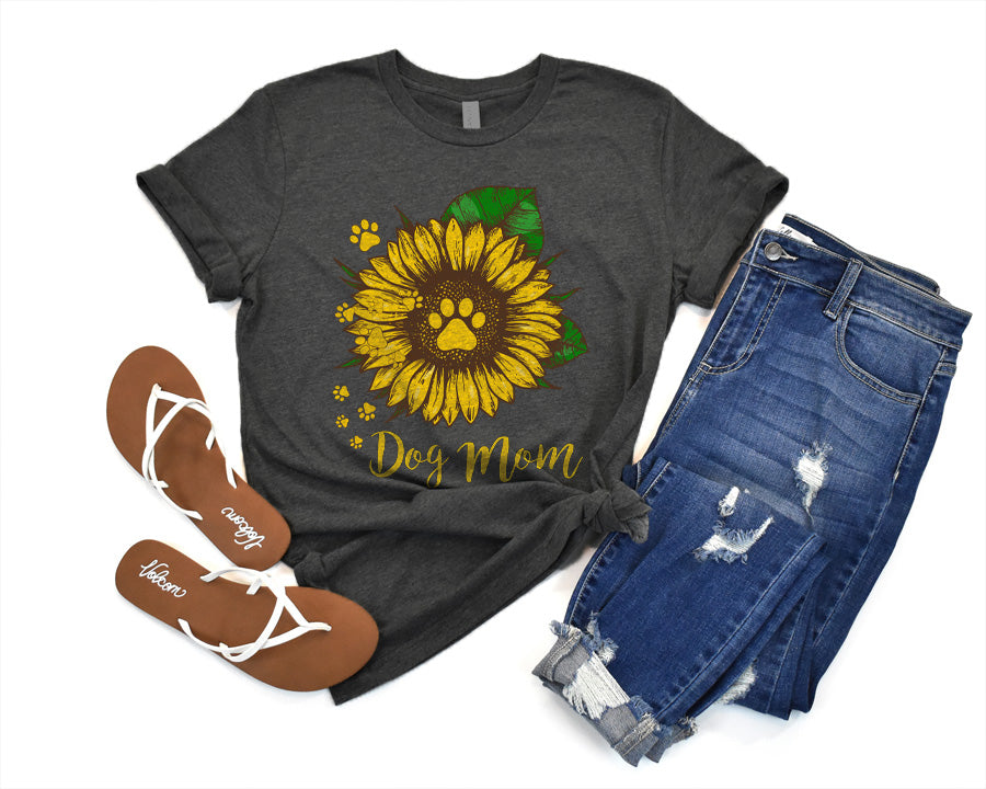 Sunflower Dog Mom Premium T-Shirt
