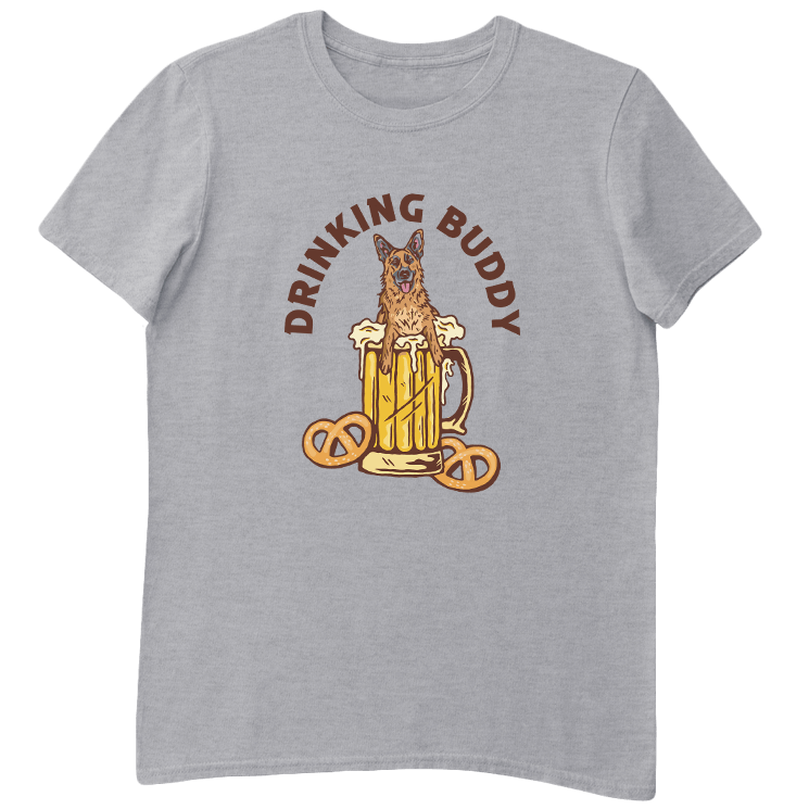 Drinking Buddy German Shepherd T-Shirt - We Love Doggos