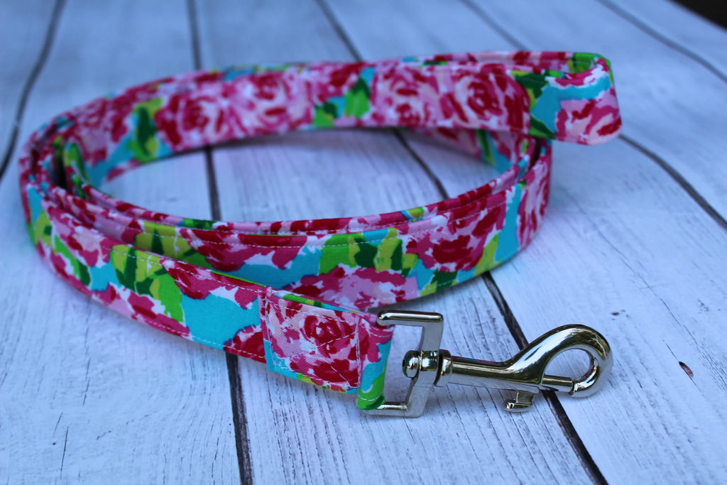 Hot Pink Floral Dog Leash