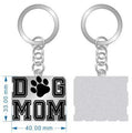 Stainless Steel Dog Mom Collegiate Keychain