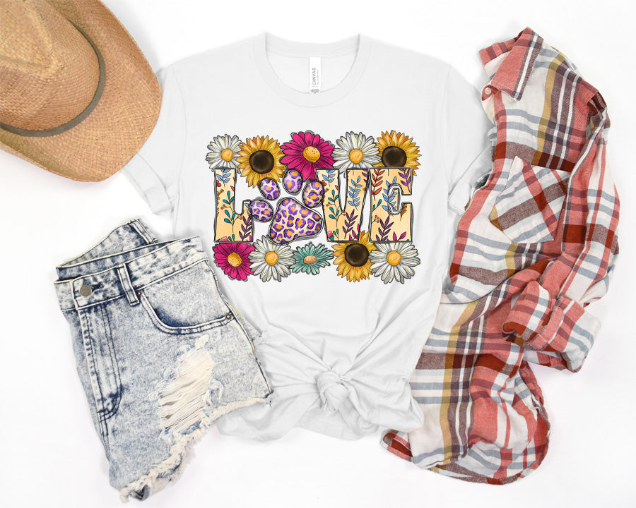 Flower Love Paw Premium T-Shirt