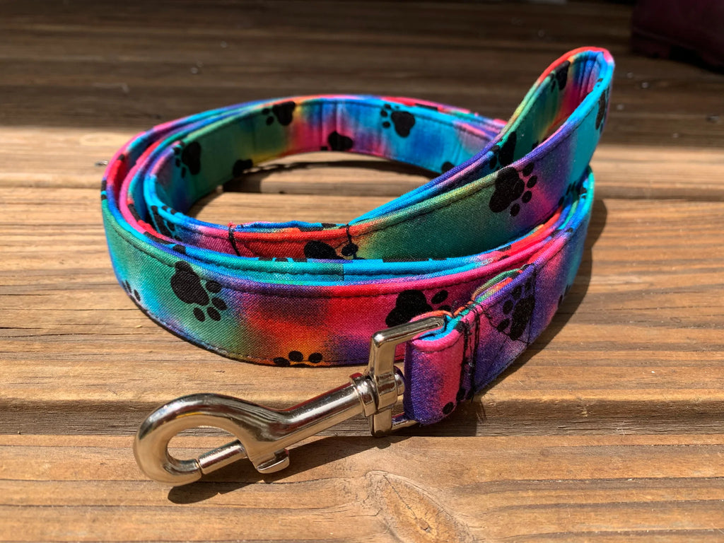 Tie Dye Paws Dog Leash